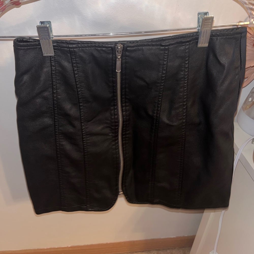 Black leather skirt from Free People. It has only been worn to be tried on.
